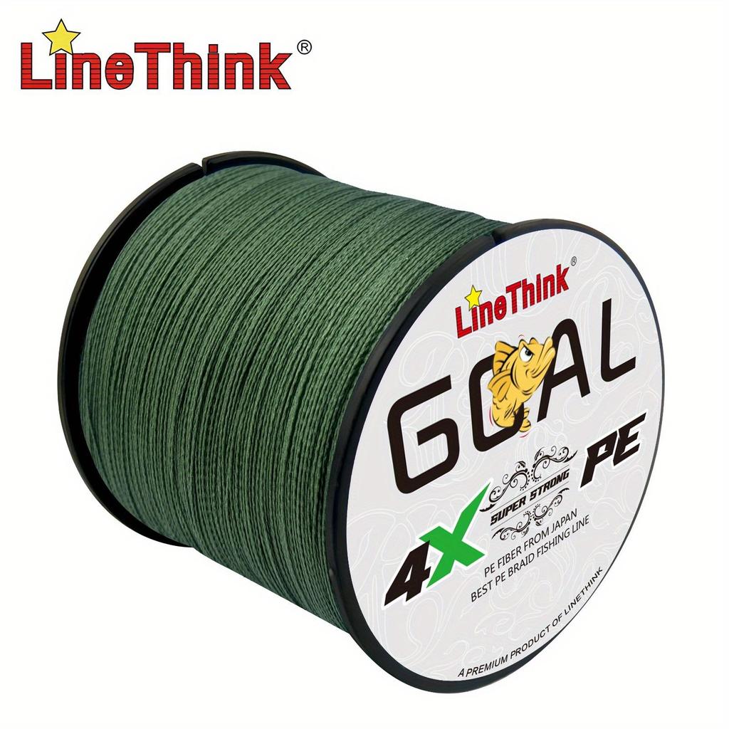 LineThink Wear-resistant 4-strand PE Braided Fishing Line, 500m/300m, Multi-filament Main Line