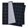 COLORFUL CANDY STYLE Lunch Cloths/School Lunch Napkins (45cm X 45cm), Water-Repellent, No-Iron, Set of 2, Tartan Check and Dark Green, Water-Repellent