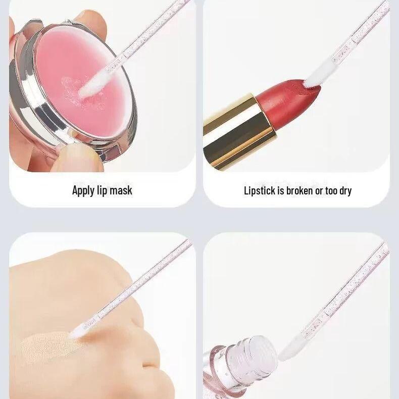 Portable Disposable Lip Brush Stick with Independent Packaging for Precise Lip Makeup Artists. Ideal for Lipstick, Lip Glaze, and Face Makeup.