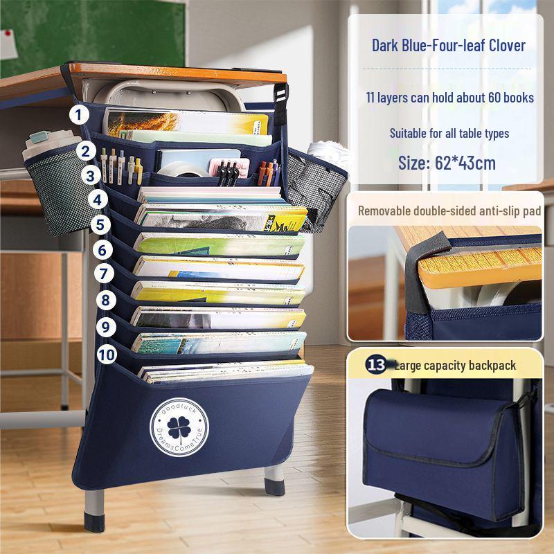 Large Capacity Hanging Bedside Book Bag - Ideal for Middle & High School Students