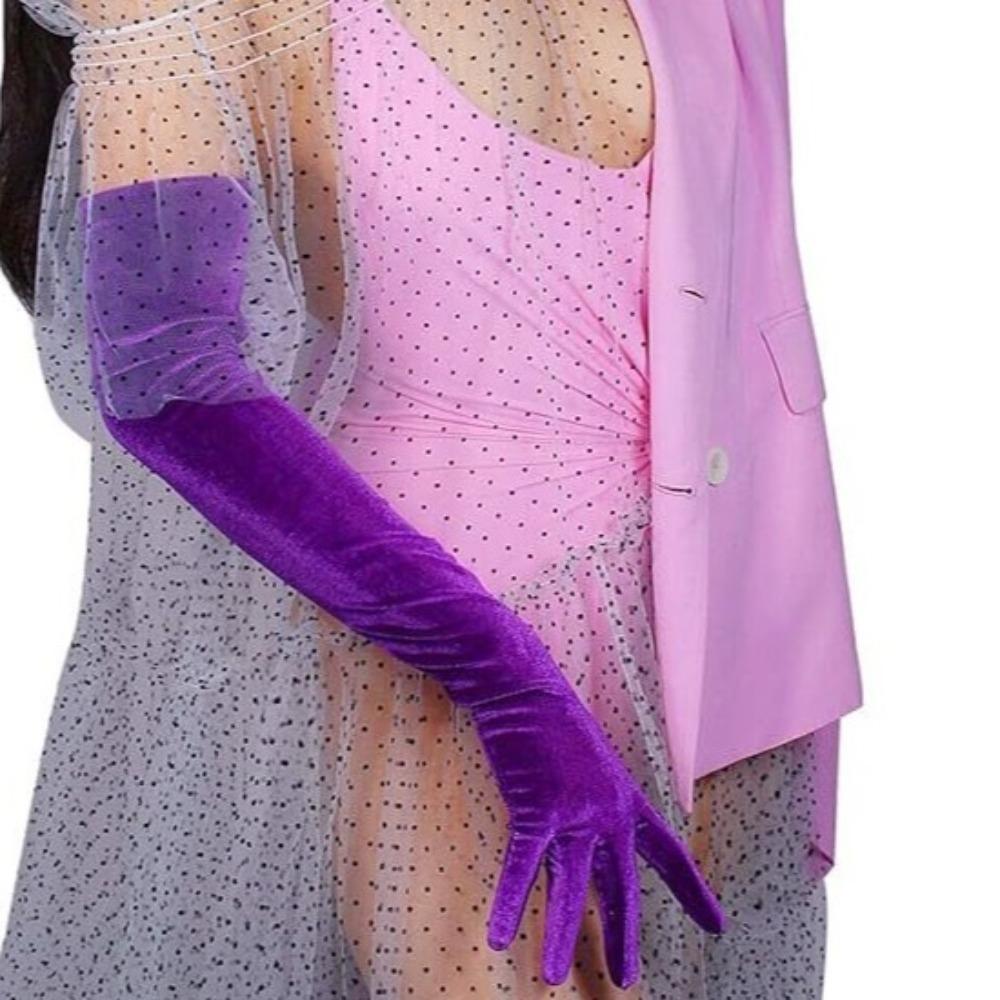 Retro-lange Fäustlinge aus goldenem Samt für Abendkleider – neue Benimmhandschuhe als Geschenk