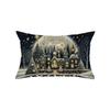 Christmas Atmosphere Pillow Cover Santa Claus Home Snow Scene Print Sofa Bedside Decoration Cushion Cover