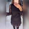 2026 Europe and America Women's Fashion Lace Splicing Long Sleeve Women's Dress