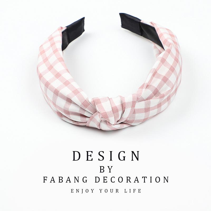 Korean Style Women's Striped Criss-Cross Bow Headband for Yoga & Face Washing