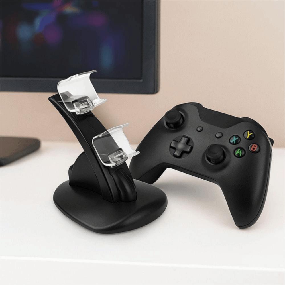 Black Dual USB Charger Stand Fast Charging Game Controller Stand Gamepads Charger  Game Controller