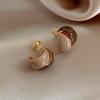 French Retro Contrast Color Drip Enamel Earrings For Women Unique Jewelry