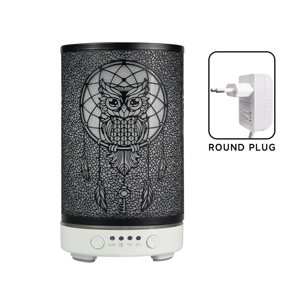 Hohle Eule Ätherischer Öl Diffusor 100ml Ultraschall Luftbefeuchter Nachttisch Dekoration Licht Duftverteiler mit LED Nachtlichtern