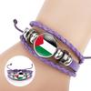 2pcs PU Minimalist Palestinian Flag Bracelets Comfortable To Wear Stylish Palestine Flag Bracelet