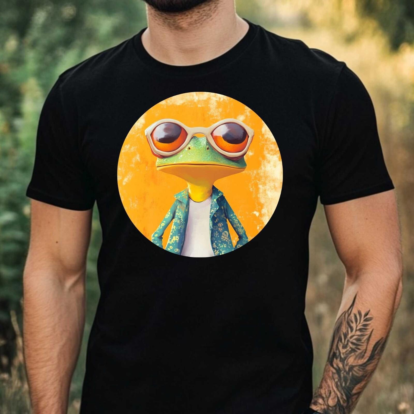Mens Funny Frog Motif Cotton T-Shirt Size XS to 5XL- XXXL