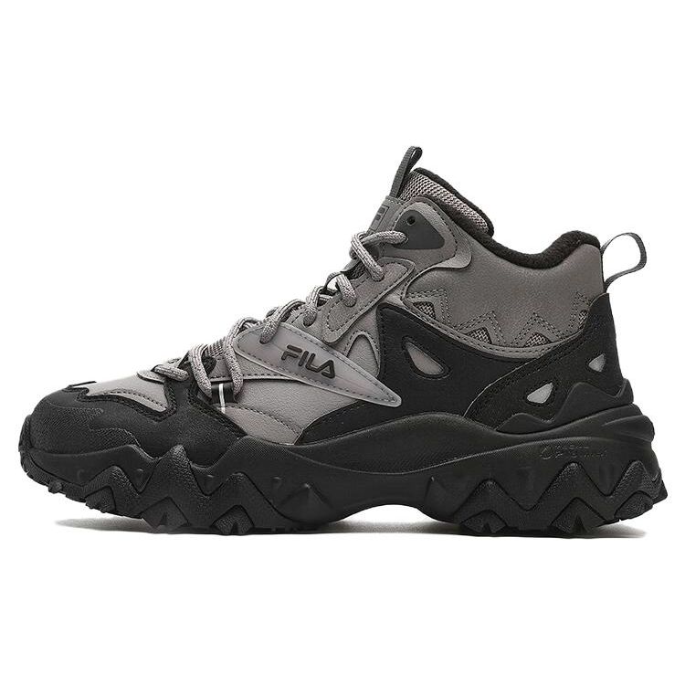 Fila Disruptor Comfortable Fleece Durable Lightweight High-Top Dad Shoes Women Sneaker Gray Black F12W342127FDB
