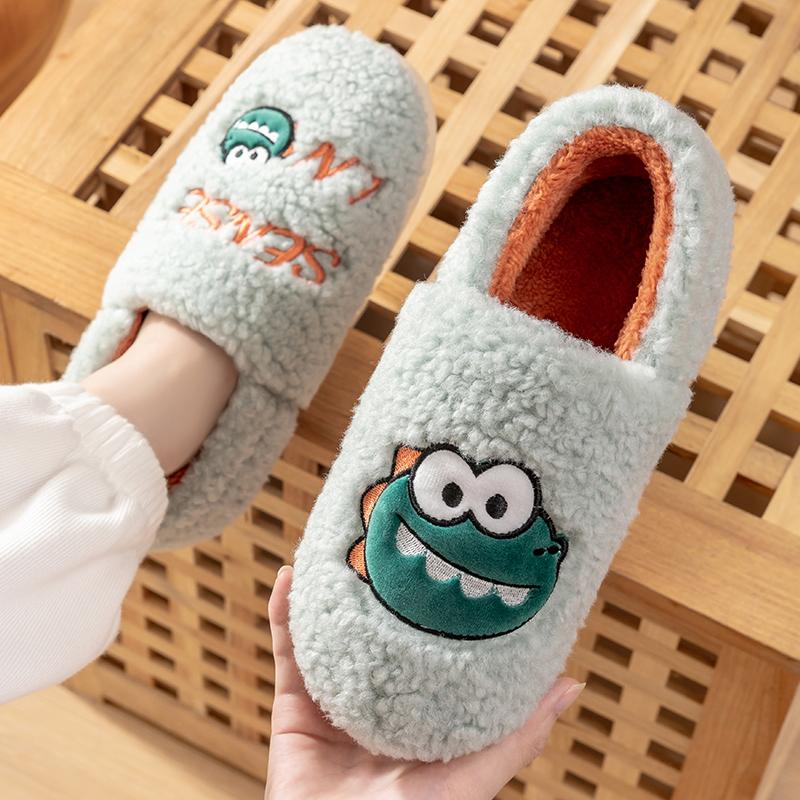 

Мужские хлопковые тапочки мужские зимние новые домашние домашние термоплюшевые тапочки-мешки и хлопковые туфли женские 44-45 [Suitable for sizes 43-44] зелёный