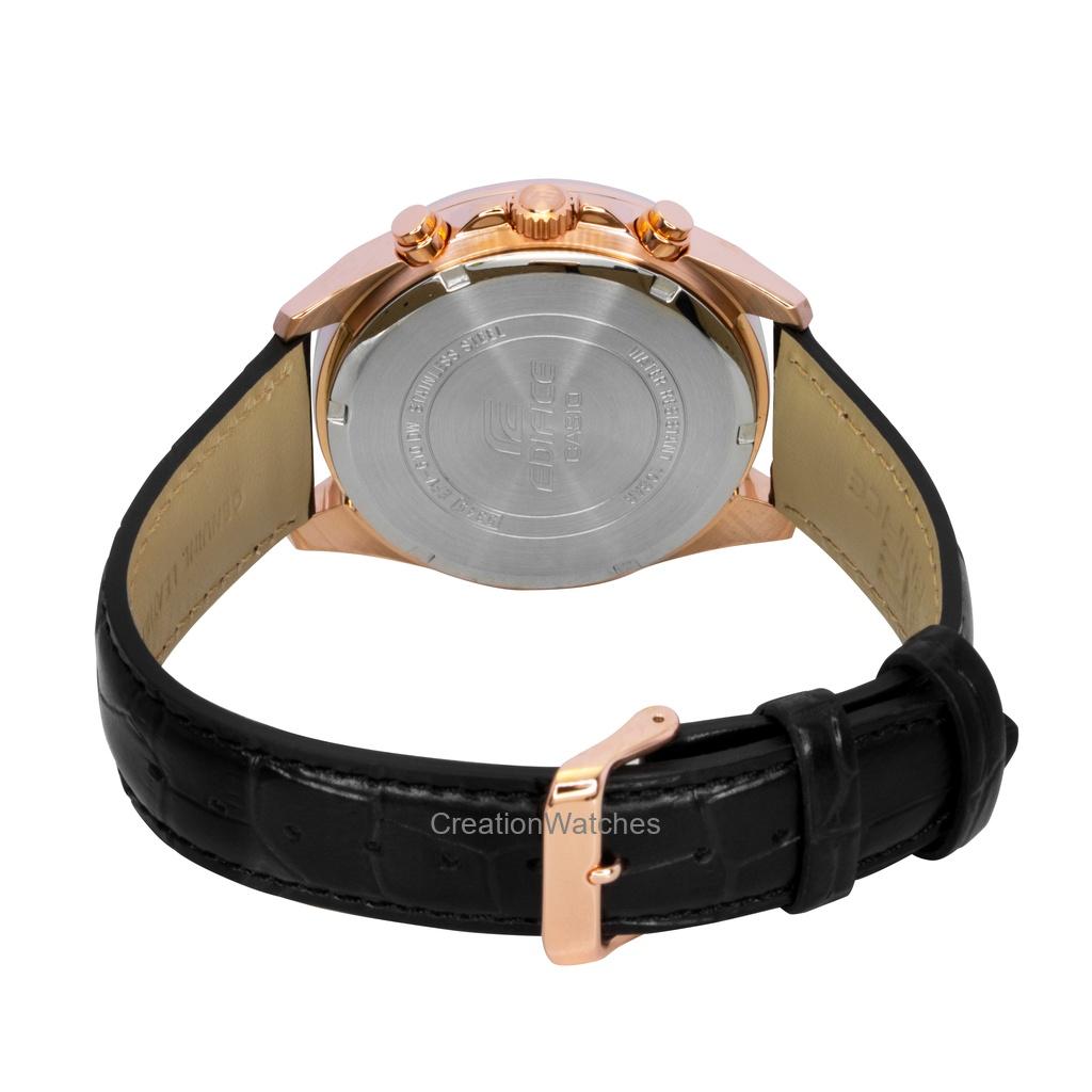 Casio Edifice Analog Standart Kronograf Deri Kordon Siyah Kadran Quartz EFV-610ECL-1A 100M Erkek Saati
