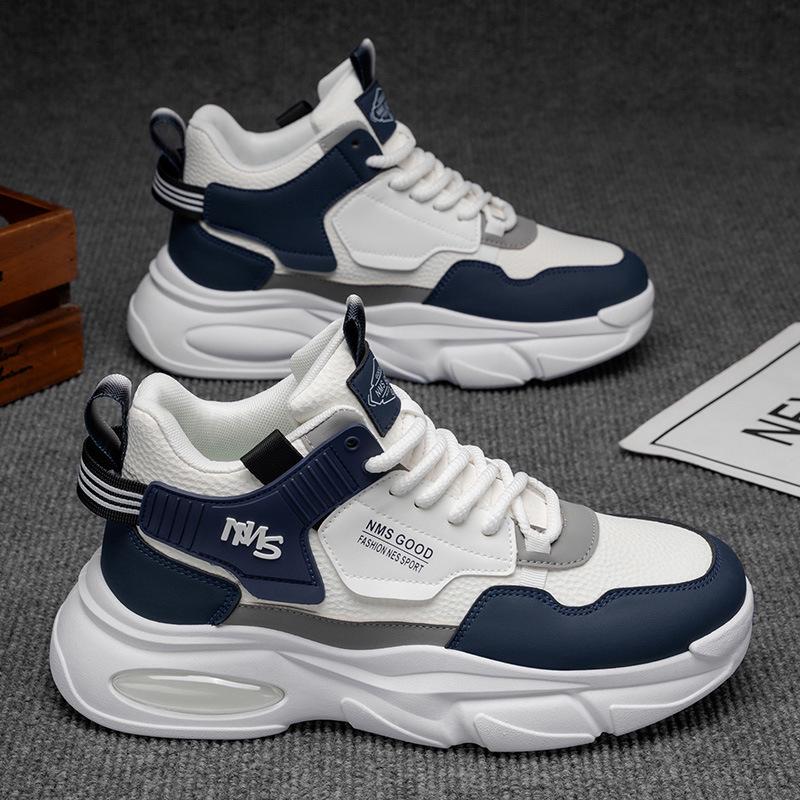 2025 Autumn Men's Breathable High-Top Sneakers Teen Trendy Versatile Thick-Soled Casual Dad Shoes