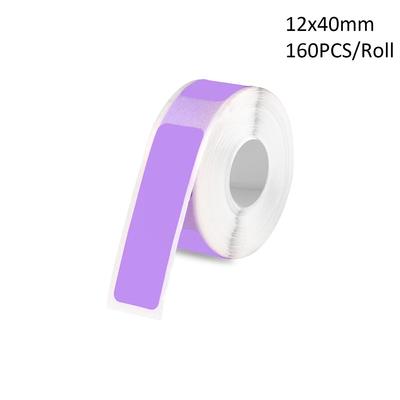 Purple 1.2cm X 4.0cm (12Mm X 40Mm), 1 Roll of Phomemo D30 Compatible Thermal Self-Adhesive Labels Suitable for Home, Office And School Use
