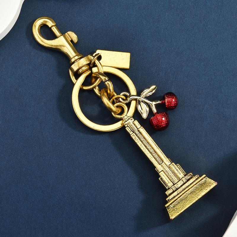 Fashionable Fruits Construction Tower Car Keychain For Women Girls High-End Backpack Decoration Exquisite Accessories Gifts
