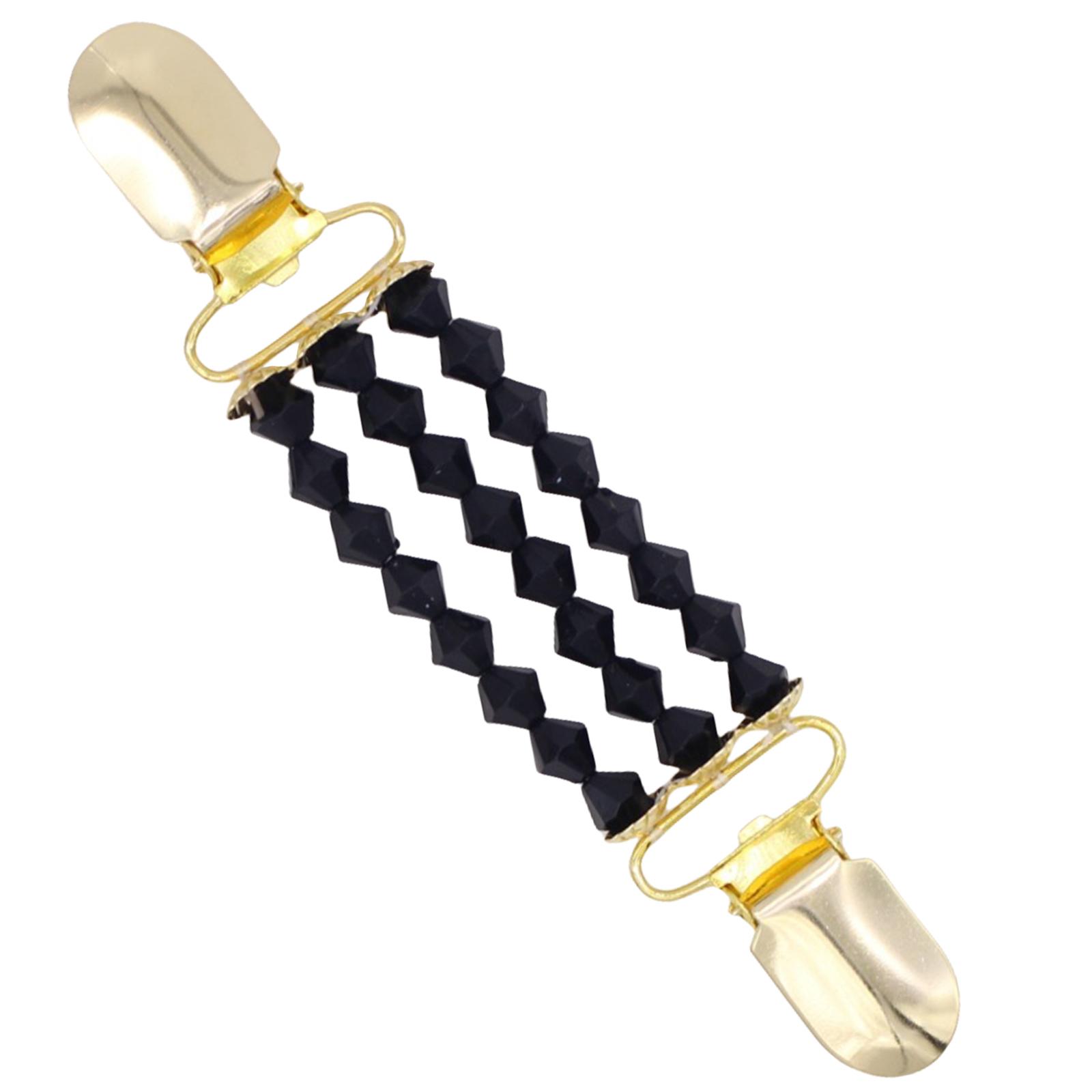 

Fashion Pearl Fixed Strap Charm Safety Pin Brooch Beaded Cardigan Clip Suitable for Enhancing Style and Security чёрный