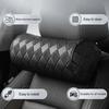 Car Headrest Pillow for Driving Faux Leather Memory Foam Ergonomic Neck Support Universal Fit Head Rest Travel Cushion for Most Vehicles