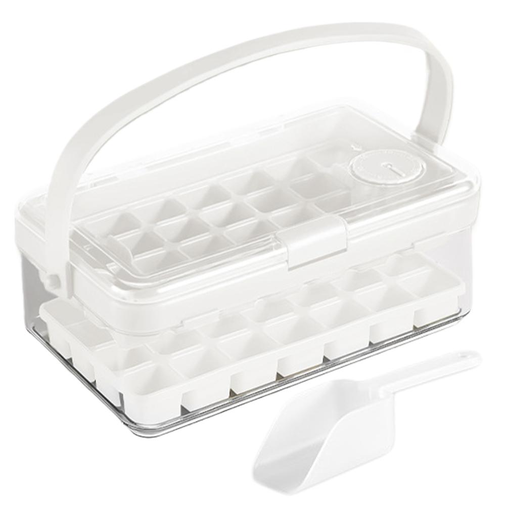 Ice Cube Tray with Lid and Bin Ice Tray with Scoop Ice Cube Mold  for Freezer for Chilled Drinks Coffee Juice