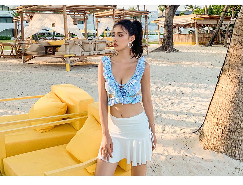 Export Japan Süßes dreiteiliges Badeanzug-Set mit geteiltem Design