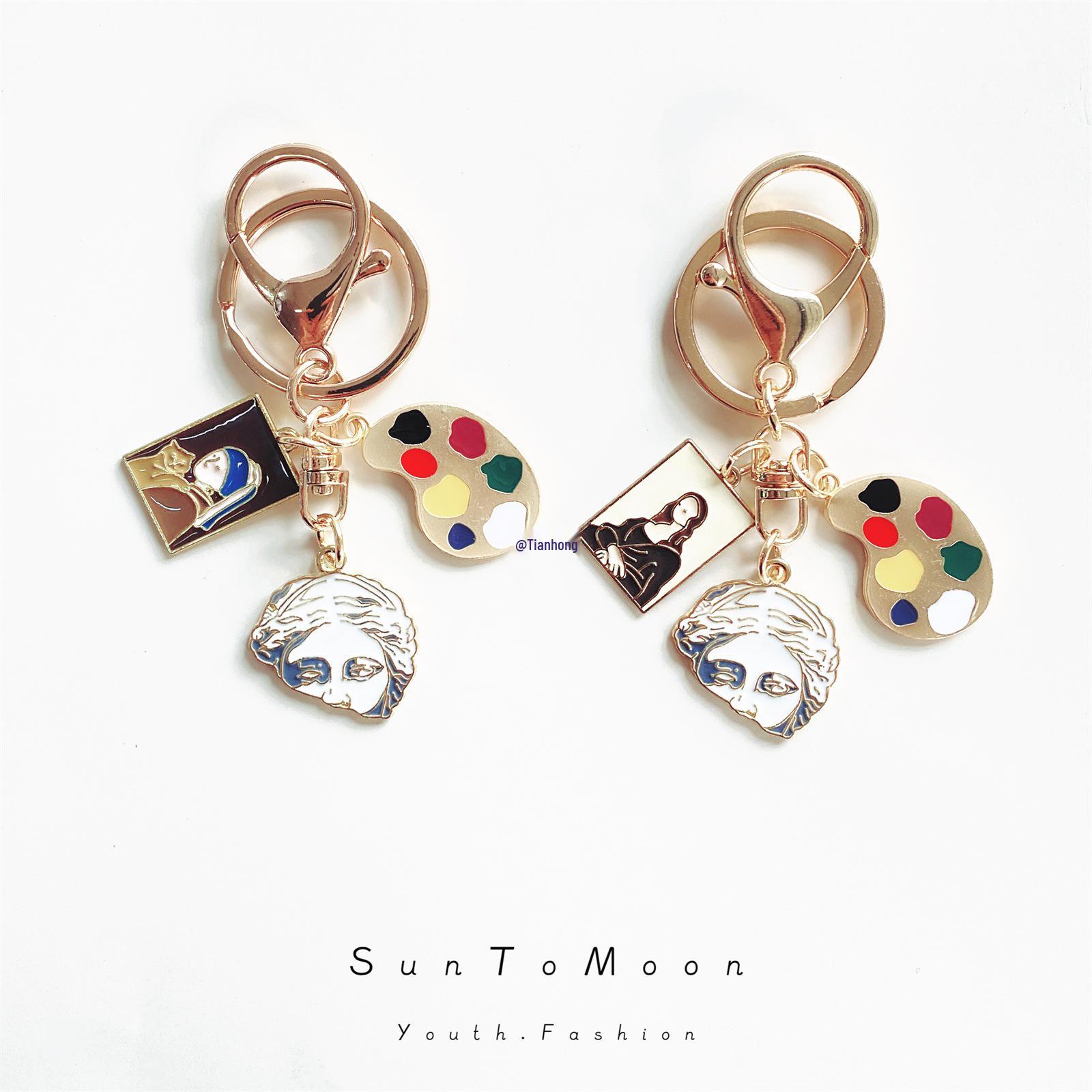 

Креативный брелок для ключей с портретом: Кулон-палитра художника для рюкзаков Variant B