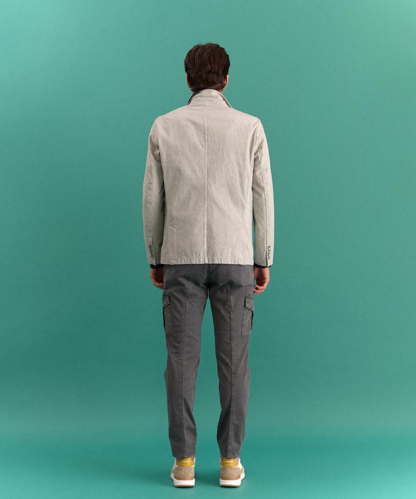 Panicale Grey Stone Washed Cotton Jacket