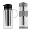 Kaltaufguss-Kaffeemaschine mit Edelstahl-Netzfilter, Glaskrug mit Deckel & Infuser, Eistee-Kanne für Tee-Zubereiter