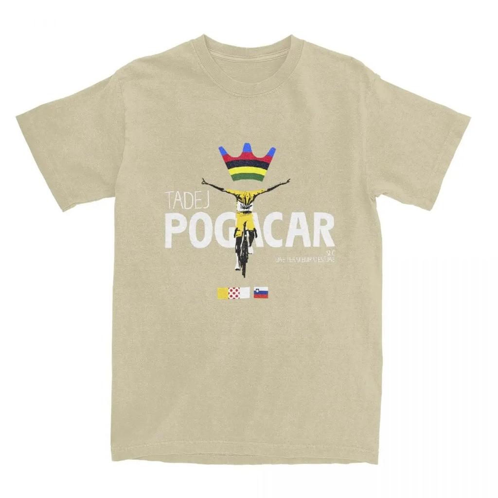 Camisetas de Ciclismo Tadej Pogacar Pogi Team para Hombre Ropa de Algodón 2025 Verano Tour-De France Mujer Manga Corta Cuello Redondo Camiseta Tops