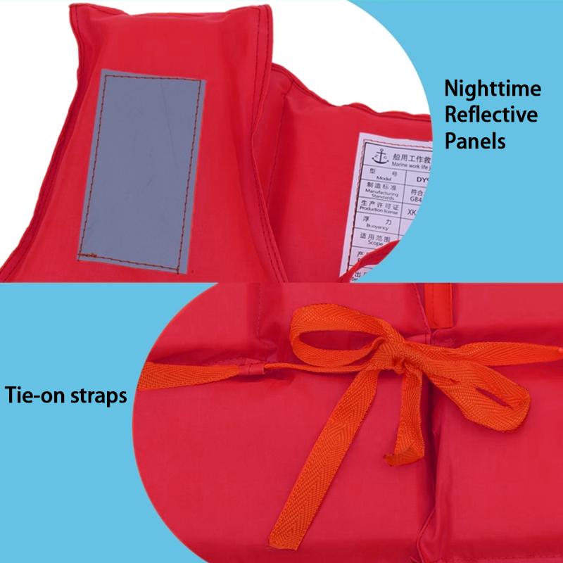 High Buoyancy Life Vest Adult Foam Oxford Cloth Boat Vest Outdoor Rafting Red Life Vest