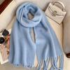 Australia Wool Winter Scarf For Women Long Warm Cashmere Scarves Hijab Solid Lady Shawl Wrap Female Pashmina Bandana Head Scarf