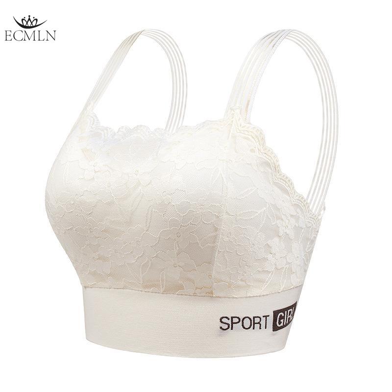 Sexy Lace Beautiful Back Wrap Vest with Breast Pads Large Size Anti-exposure Bottoming Chest Wrap Bra Underwear Bralette for Women