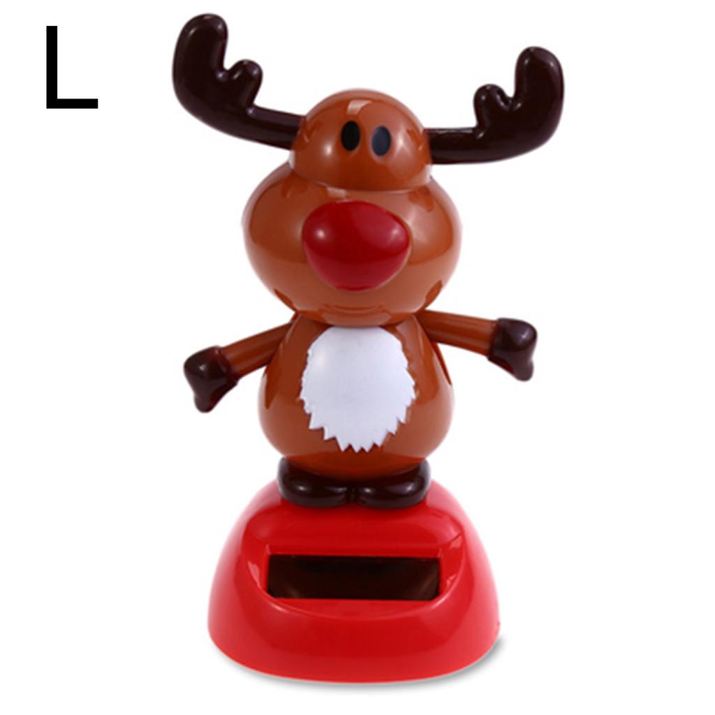 2022 Christmas Cute Car Ornament Solar Dancing Christmas Tree Snowman Santa Claus Elk Automatic Swing Car Interior Decoration