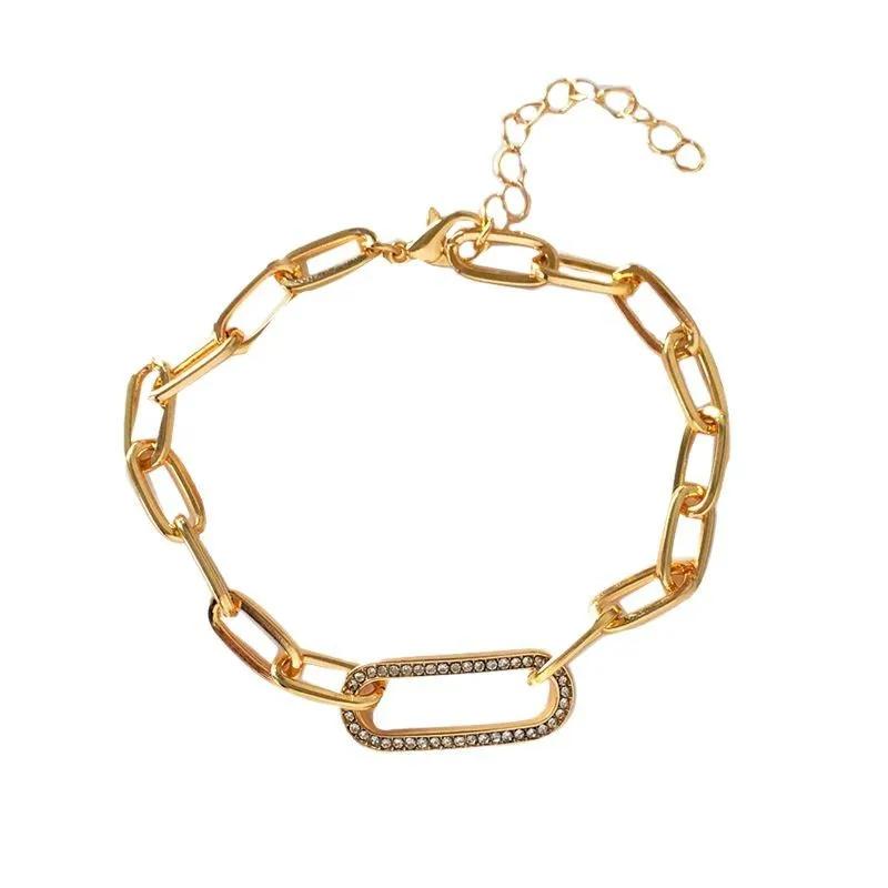 New Luxury Fashion Geometric Square Zircon Bracelet for Women High Quality Exquisite Hip Hop Rock Gold Color Bangle Jewelry Gift