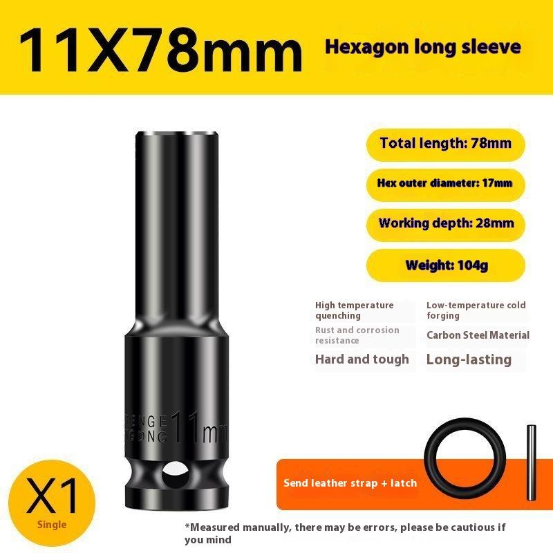 Elektrischer Schraubenschlüssel Verlängerte Sechskantnuss Pneumatische Luftpistole Vertiefte Stecknuss Luftschrauber Autoreparaturwerkzeug