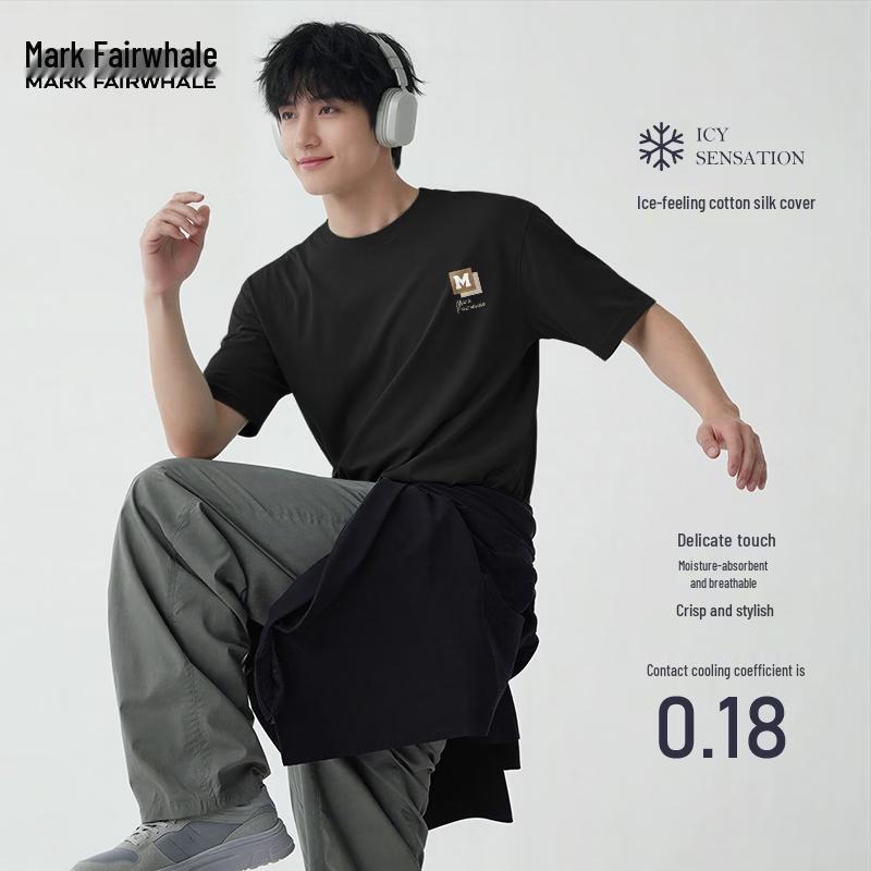 MARK FAIRWHALE Men s Ice-Feel Cotton Loose Fit Short Sleeve T-shirt 3XL