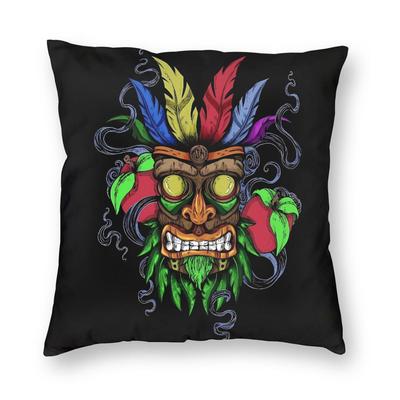 Crash Bandicoot Mask Art Pillow Case Retro Trendy Pillow Cover Soft Pillowcases For Sofa Couch Bed Living Room