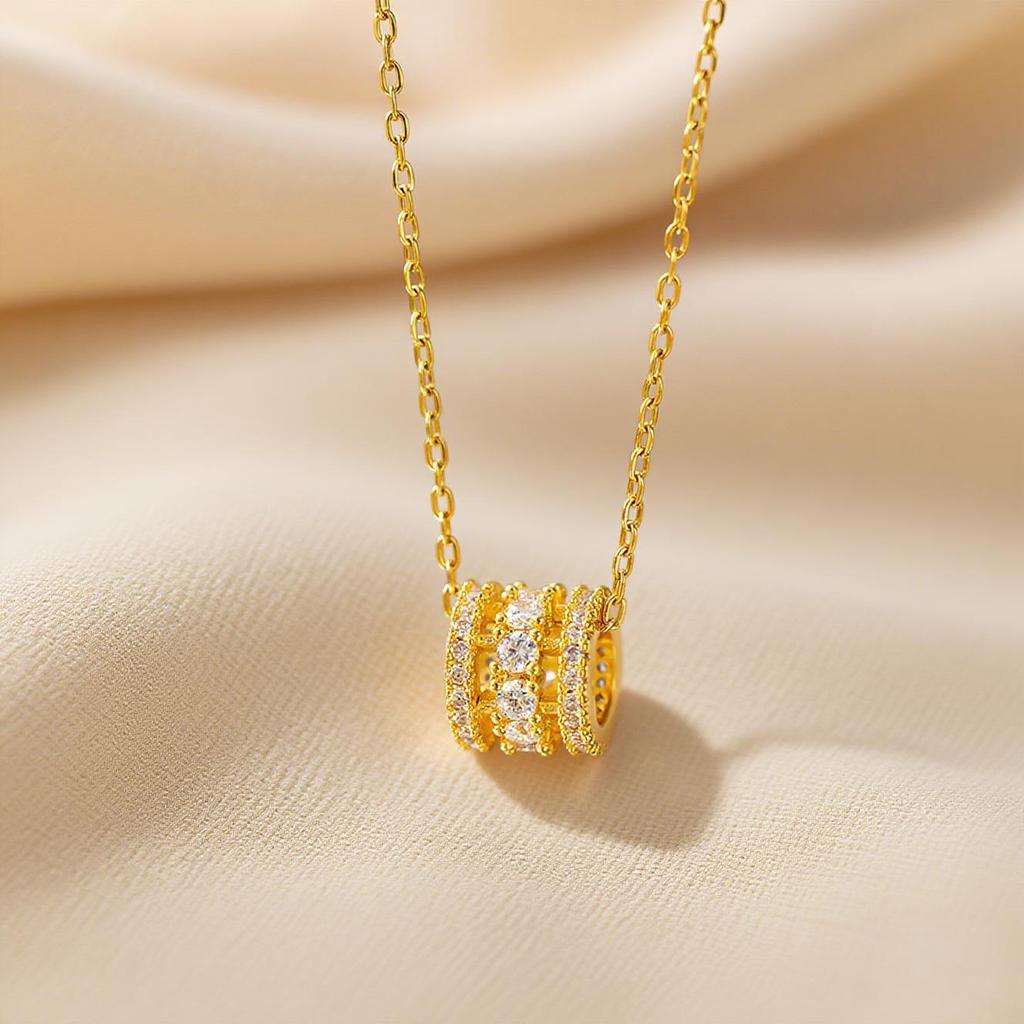 Elegant Light Luxury Zircon Necklace for Women - Gold-Plated, Simple Clavicle Chain