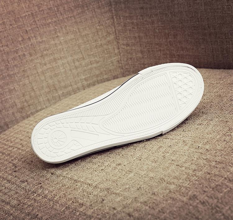 Dámské prodyšné nízké bílé plátěné slip-on tenisky na suchý zip pro volný čas 2025