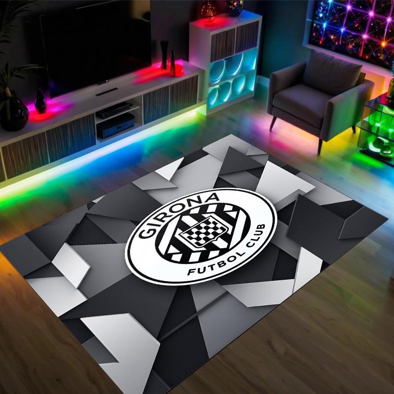 Girona FC Design Crystal Velvet Carpet Cozy Non?Slip Printed Rug For Bedroom Living Room Entrance