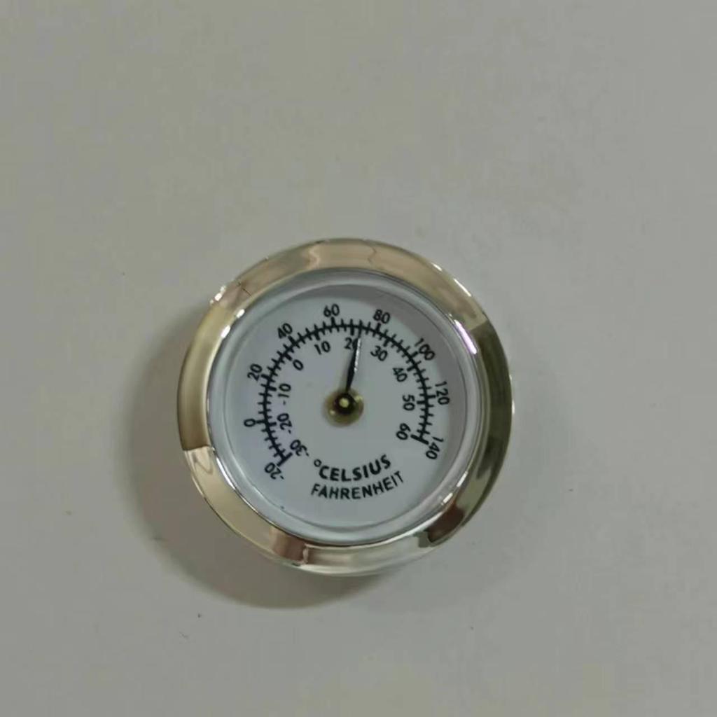 28mm Zinc Alloy Round Pointer Thermometer, Induction Type, Dual Fahrenheit & Celsius Gauge