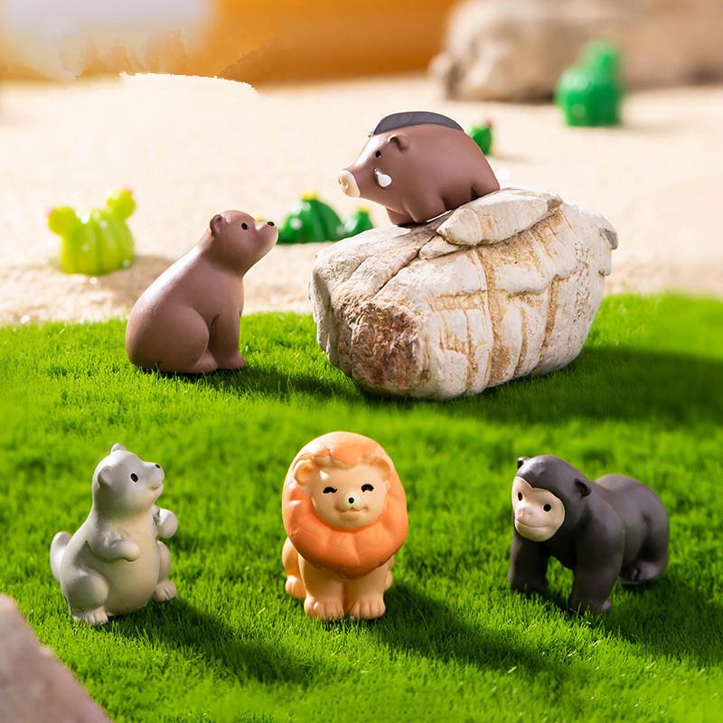 Figuren Miniaturen Niedlich Simulierter Affe Löwe Tiere Mikro Landschaft Ornamente Für Heimdekorationen Raumdeko Zubehör