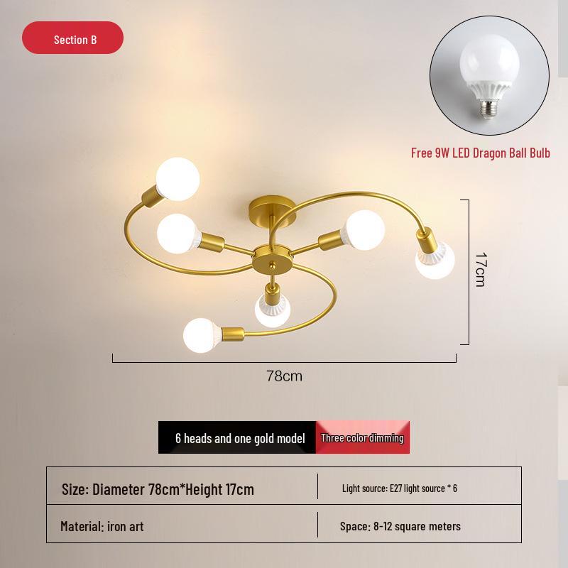 Nordic LED Ceiling Light: Modern Minimalist Design for Bedrooms & Living Rooms