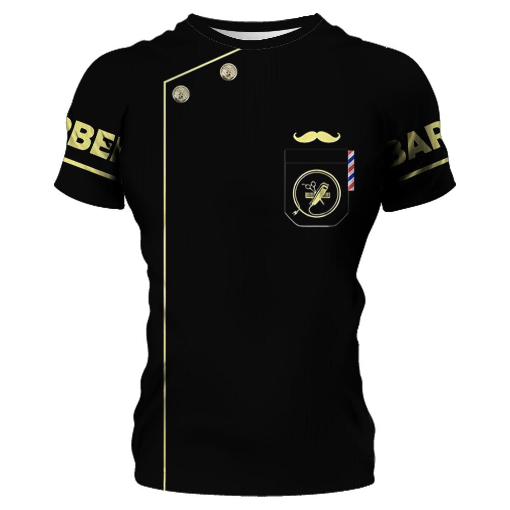 Men Shirt 3D Barber Custom Clothing O Neck Oversized Casual Short Sleeve Top Cool Punk Streetwear for Male Tees Summer T-Shirt