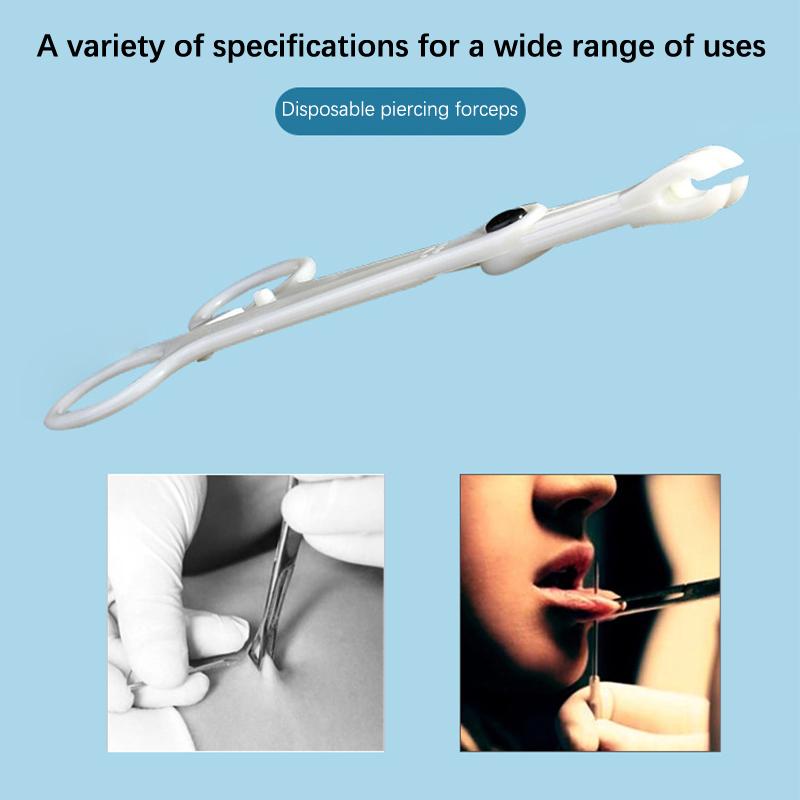 1Pc Disposable Sterile Slotted Round Navel Forceps Clamp Triangle Open Plier Ear Nose Piercing Tools Tattoo Piercing Supply