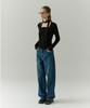 OSTKAKA Essential Wide Denim Pants Dark Blue