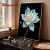 DIY White Flowers Pearl Diamond Art Painting Kits for Adults and Beginners,fine View Sparkling Painting Craft Home Wall Decor Handmade Gift