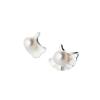 New Fashion Ginkgo Leaf Stud Earrings with 925 Sterling Silver and Pearl Girls Birthday Gifts Jewelry