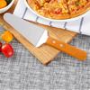 Spatulă pentru tort Mâner din lemn Spatulă triunghiulară din oțel inoxidabil Aderență confortabilă Durabilă Pizza cu brânză Lopătă pentru casă