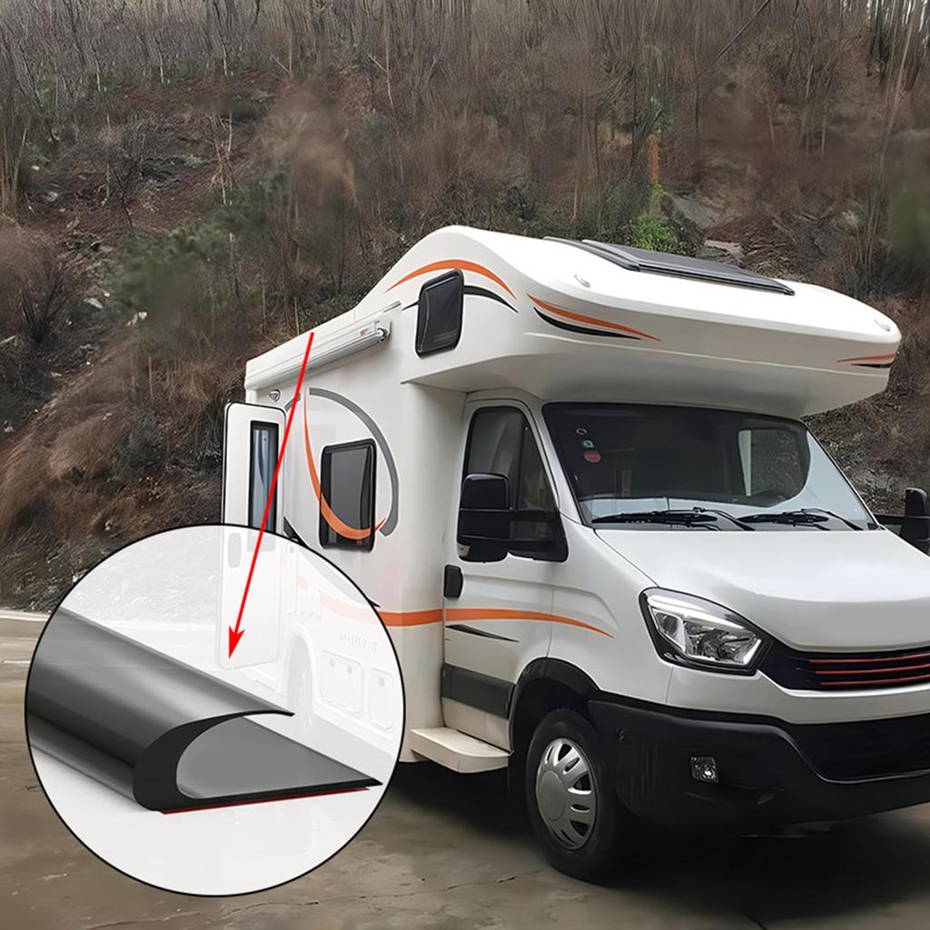 Upgrades Motorhome Roof Drainage System Weather Resistant PVC Gutter Roof Water Deflector for Dry & Comfortable Travel