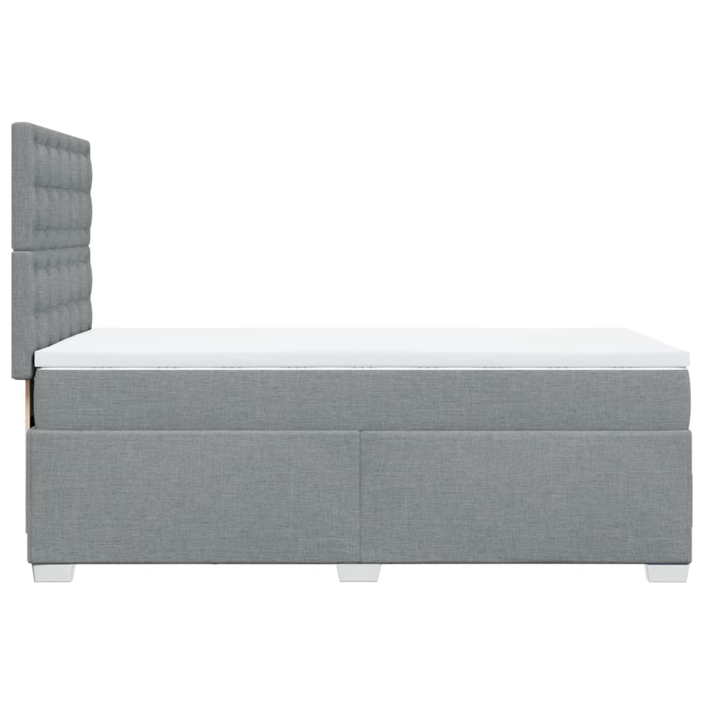 Box Spring Bed with Mattress Light Grey 100 x 200 cm Fabric