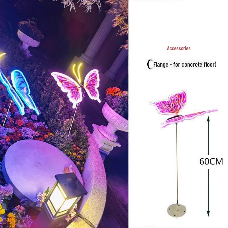 Динамичная Уличная Светящаяся Лампа-Бабочка с Автоматическим Маханием - Электрическое Насекомое-Украшение для Деревьев